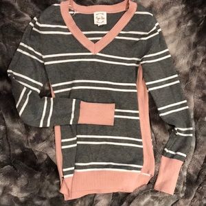 Gray, white and pink tight blouse